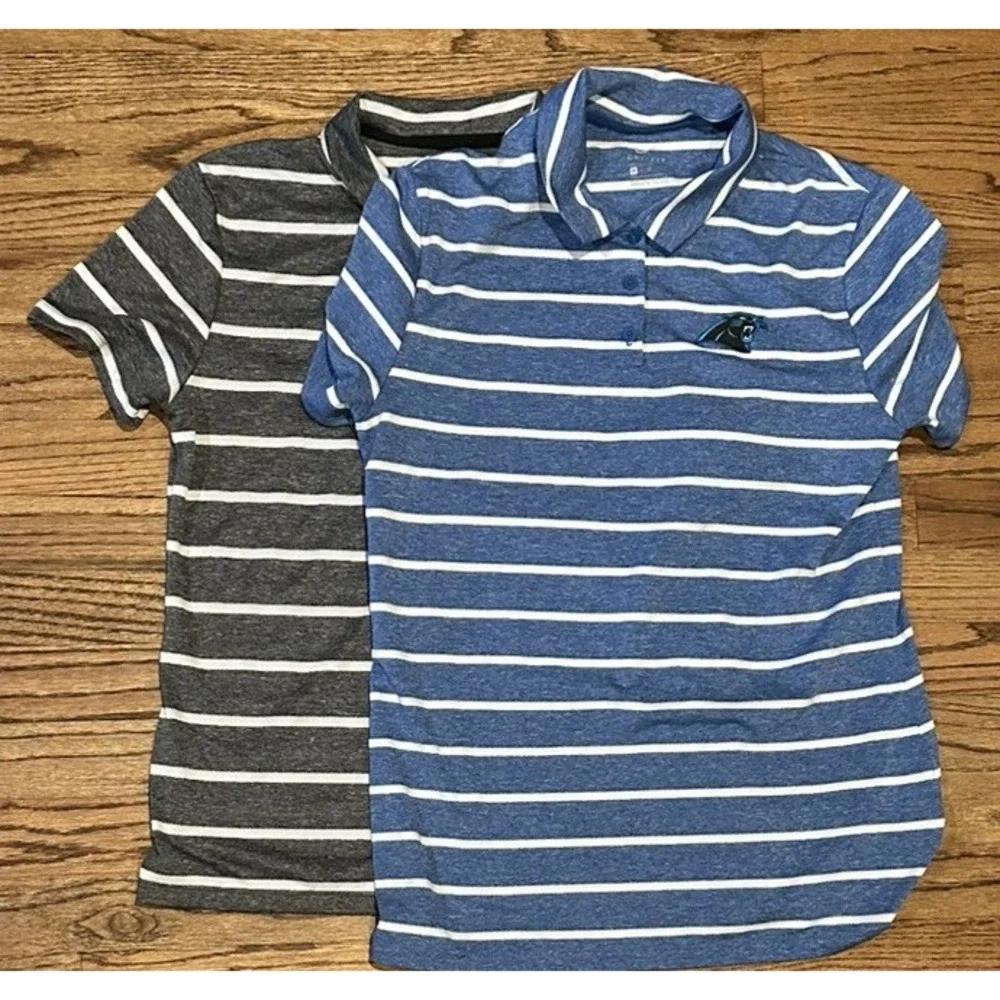 2 Nike Dri-Fit Polo Youth Med Carolina Panthers Lightweight